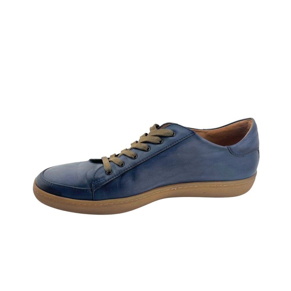 Mezlan Masi Lace Up Leather Sneaker Mens 10M Blue Made in Spain Quiet Luxury